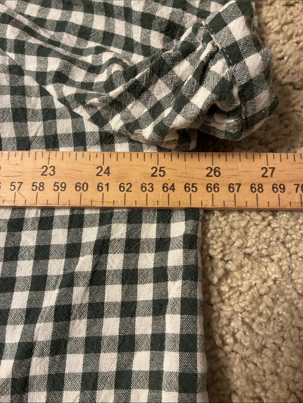 Flygo Set Green Gingham Ruffle Trim Top and Drawstring Pants Cotton Size 2XL - Picture 6 of 10